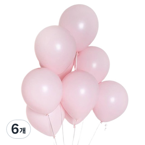 네오텍스 네오룬즈 파스텔 매트 라운드 풍선 13cm 100p, 매트 핑크, 6개