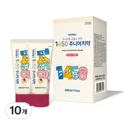 닥터제니 1450 고불소 주니어치약 사과자두향, 60g, 10개