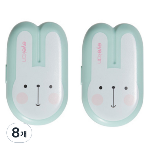 블랙트리 헬로우 바니 렌즈 케이스, 그린, 8개