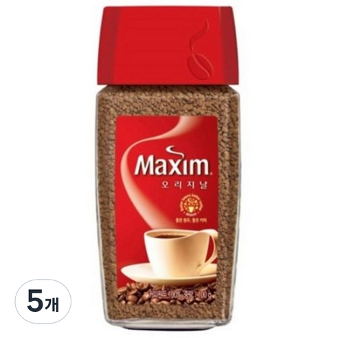 맥심 오리지날 원두커피믹스 병, 100g, 5개, 1개입