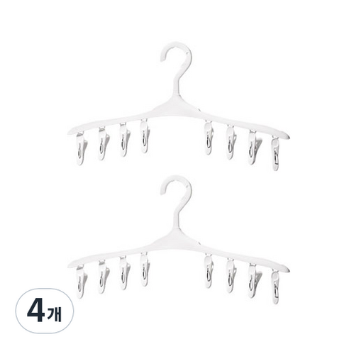 8개클립 모자걸이, 화이트, 4개