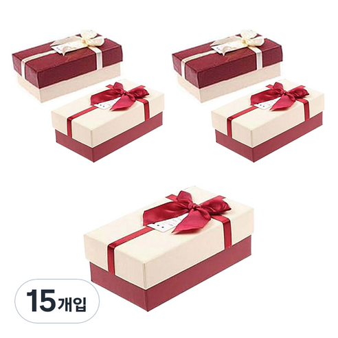 에이비엠코리아 리본 선물상자, 색상 랜덤, 15개입