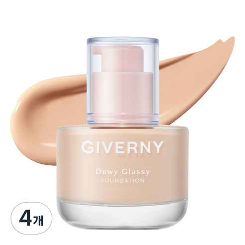 지베르니 듀이 글래시 파운데이션 30ml, 23NW 미디움 베이지, 4개