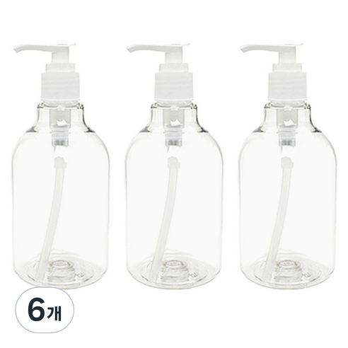 병도매닷컴 DN350 디스펜서용기 3개, 용기(투명), 캡(흰색), 6개
