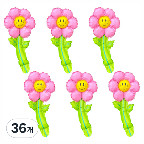 파티공구 데이지 꽃대 풍선, 로즈, 36개