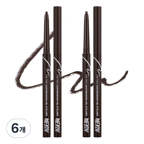 머지 더 퍼스트 이지드로잉 젤 아이라이너 0.14g, EG2 체스트넛, 6개