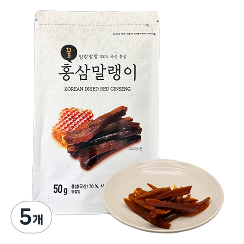 해맑음 말랑말랑 꿀 홍삼말랭이, 5개, 50g