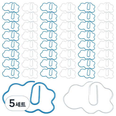 쏘앤영 구름 모양 컬러 클립 2종 x 25p 세트, 5세트