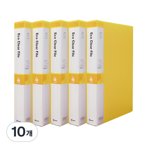 영오 클리어파일 60p, 노랑, 10개