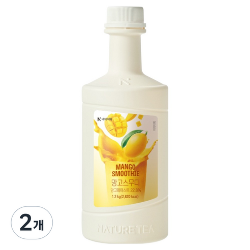 네이쳐티 망고 스무디 베이스, 2개, 1.2kg