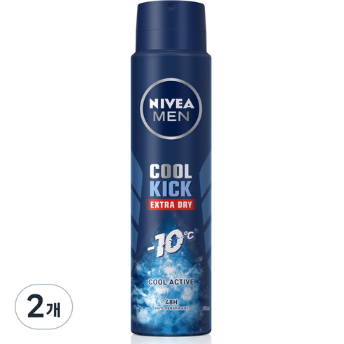 니베아 남성용 스프레이 쿨킥 데오드란트, 250ml, 2개