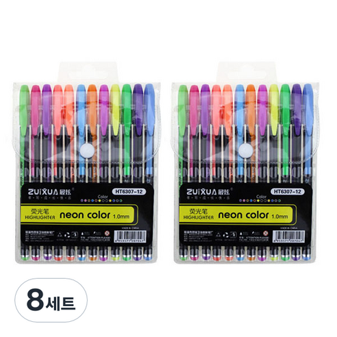 동아 PMS 눈부신 데코팬 12색 세트 1.0mm, 형광, 8세트