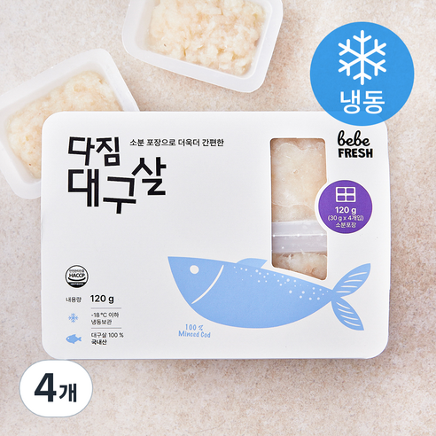 베베프레시 다짐 대구살 4개입 (냉동), 4개, 120g