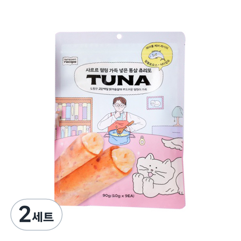냥쌤 고양이 나응식 레시피 튜나 츄리또 9p, 참치, 2세트
