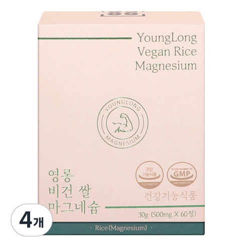 영롱 비건 쌀 마그네슘 30g, 60정, 4개