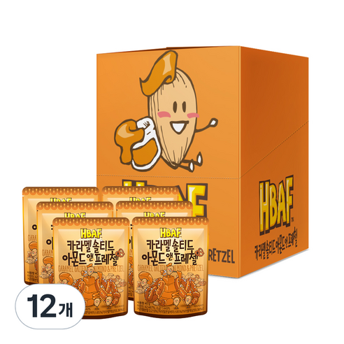 바프 카라멜 솔티드 아몬드 앤 프레첼, 40g, 12개