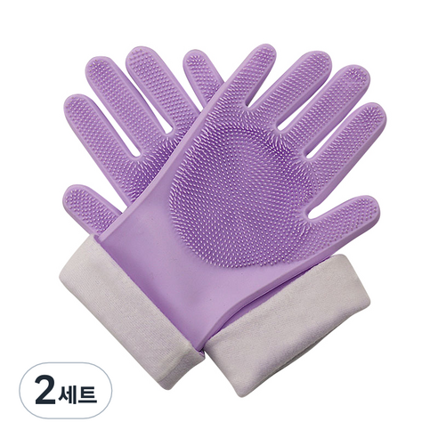 안티 스크래치 실리콘 고무장갑, 13 퍼플 캐시미어 플러스, 2세트