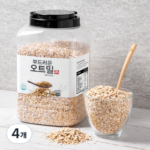 부드러운 오트밀, 2.5kg, 4개