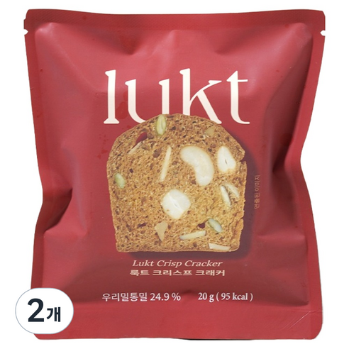 LUKT 단백질 프로틴 우리밀통밀 크리스프 크래커, 20g, 2개