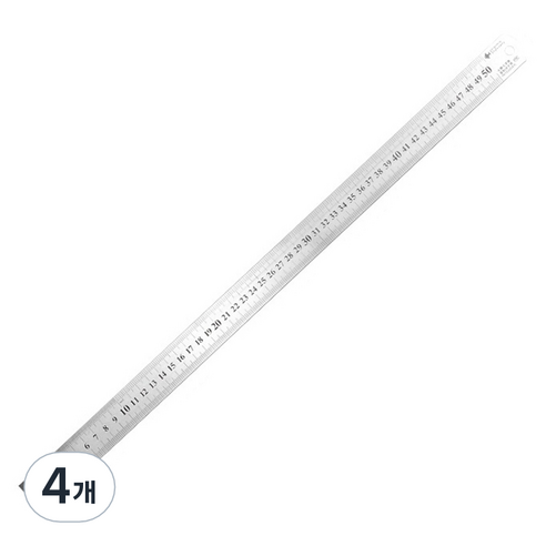 영바영 스테인레스 스틸 반영구 양면 직자 50cm, 실버, 4개
