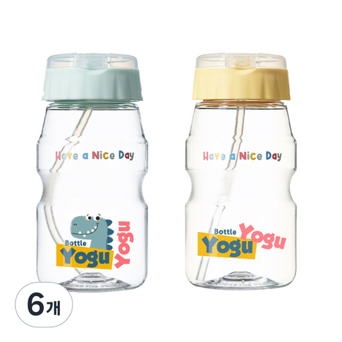 코멕스 요구요구 빨대 물병 460ml, 랜덤발송, 6개