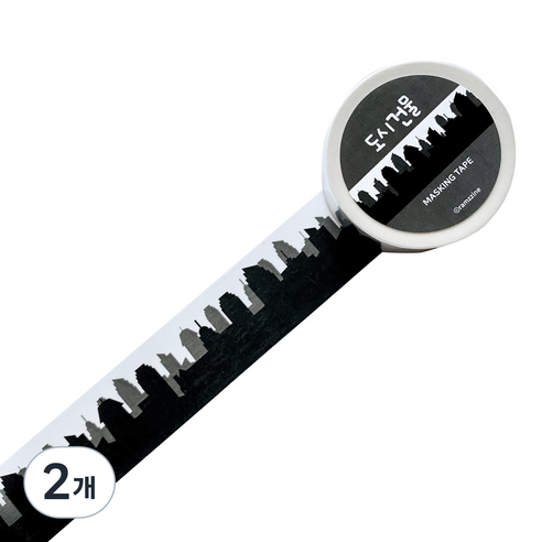람찌네소품샵 도시건물 마스킹테이프 25mm, 혼합색상, 2개
