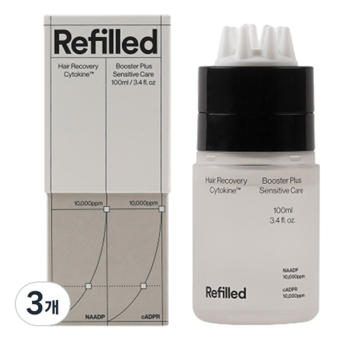 리필드 사이토카인 탈모증상완화 센서티브 케어 헤어토닉 부스터, 100ml, 3개
