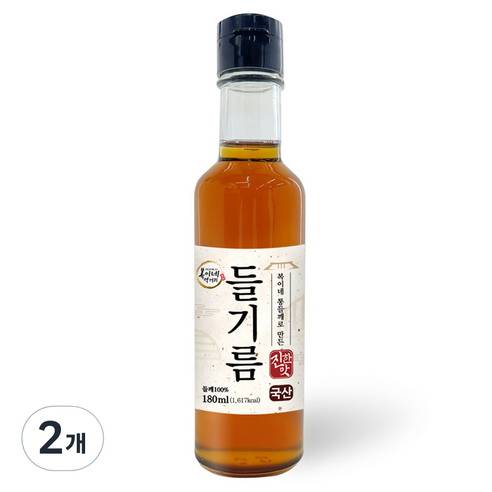 복이네먹거리 통들깨로 만든 진한맛 국산 들기름, 180ml, 2개