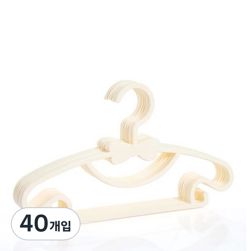 쇼핑죠이 나비 어린이 아이방 고탄력 옷걸이, 화이트, 40개입