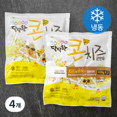 한만두 달달한 콘치즈 군만두 (냉동), 420g, 4개