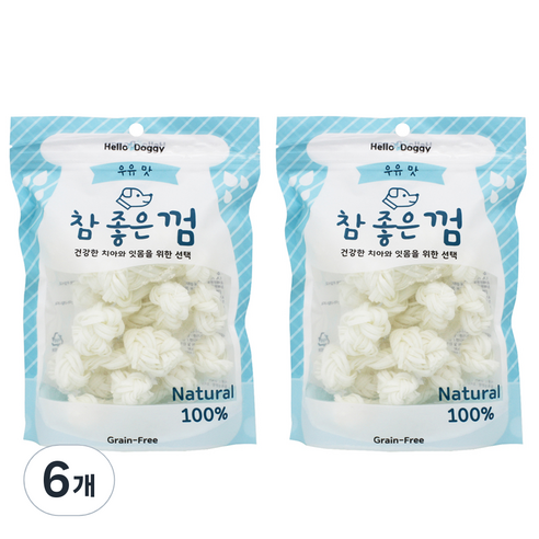 헬로도기 강아지 참좋은껌 실타래 우유껌 M 10p, 우유맛, 6개