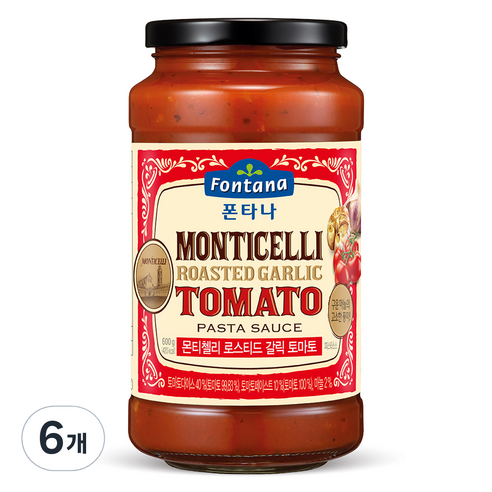 폰타나 몬티첼리 로스티드 갈릭 토마토 파스타소스, 600g, 2개