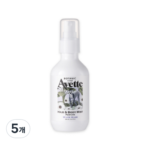 아베뜨보타닉 릴리프 퍼퓸 헤어 바디미스트 화이트머스크, 160ml, 5개