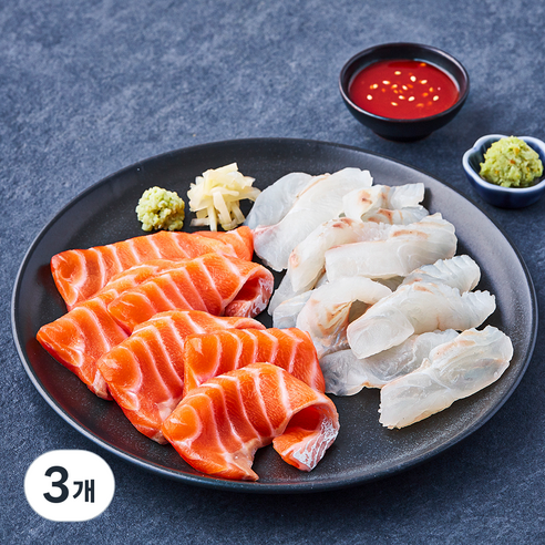맛있는 광어 연어회 (냉장), 200g, 3개