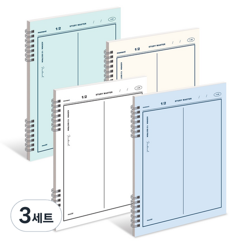 뮤니드 It spring 2분할 수학 연습장 4종 세트, WHITE, GREEN, BLUE, IVORY, 3세트