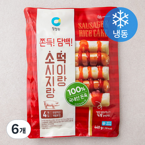 청정원 소시지랑 떡이랑 (냉동), 440g, 6개