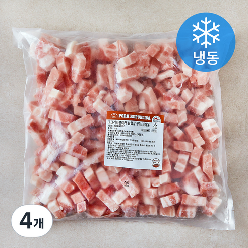 포크리퍼블리카 돼지삼겹살 슬라이스 구이 찌개용 (냉동), 4개, 2kg