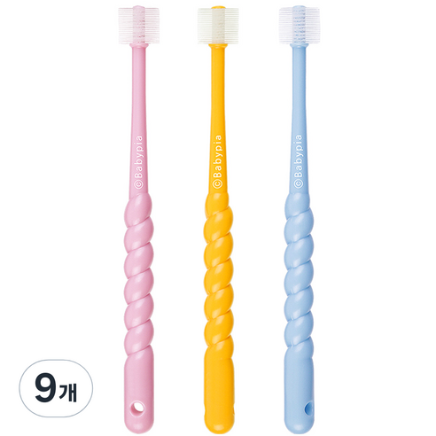 예꼬맘 360도 어린이용 칫솔 2단계, 랜덤 발송, 9개
