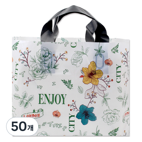 아이엔피 LDPE 손잡이 비닐백 대 40 x 30 cm, 07 엔조이시티, 50개