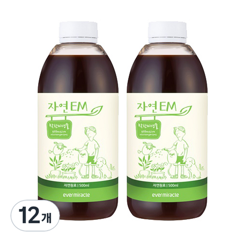 에버미라클 자연 EM 활성액, 500ml, 12개