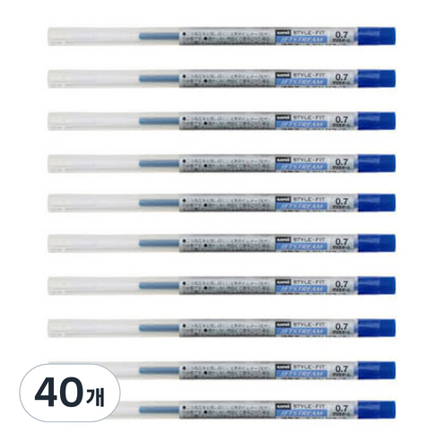 미쯔비시 스타일핏트 유성잉크 리필심 SXR-89-07 0.7mm, 블루, 40개