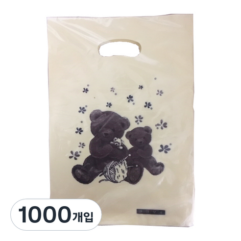 팩스타 펀칭 비닐봉투 20 x 30 cm P20, 곰돌이, 1000개입
