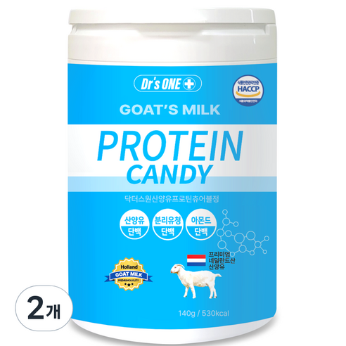 닥터스원 산양유 프로틴 캔디 츄어블정 70p, 140g, 2개