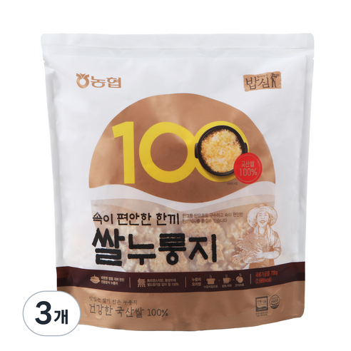 밥심 쌀누룽지, 700g, 3개