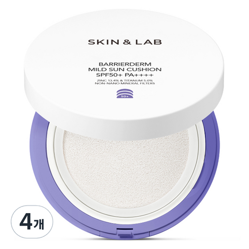 스킨앤랩 베리어덤 마일드 선 쿠션 SPF50+ PA++++, 25g, 4개