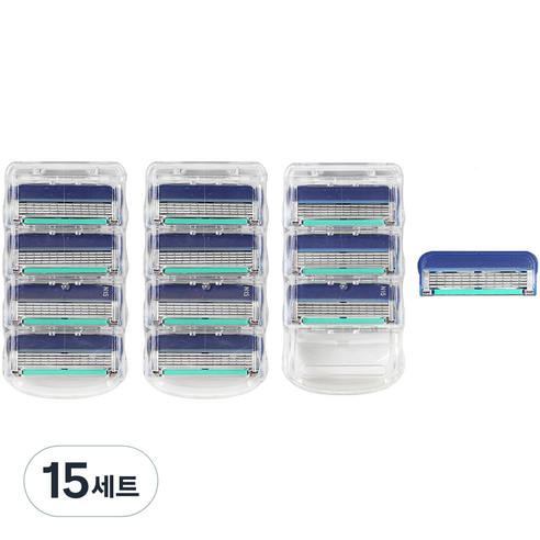 온비유 질레트 호환 프리미엄 밀착 5중 면도날 퓨전 매뉴얼, 4개입, 15세트