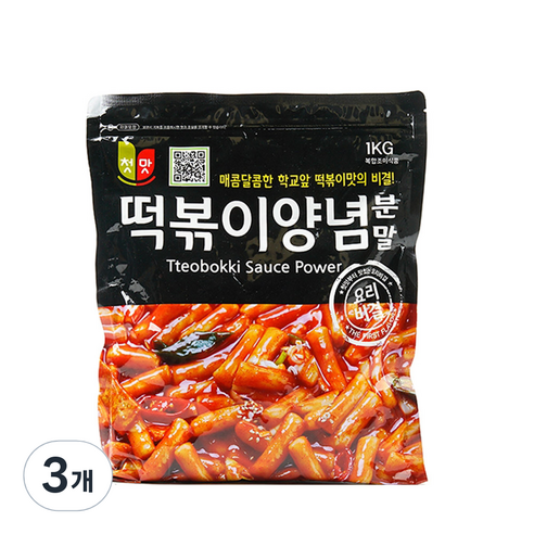 첫맛 떡볶이 양념 분말, 1kg, 1000ml, 3개