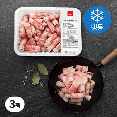 하이포크 한돈 대패 삼겹살 (냉동), 500g, 3팩