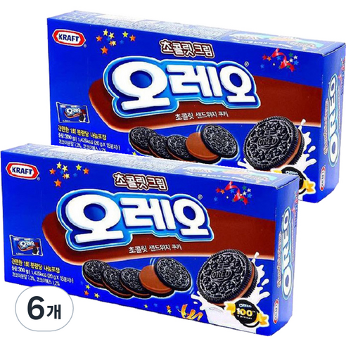 크래프트 오레오 초콜릿 크림 쿠키, 300g, 6개
