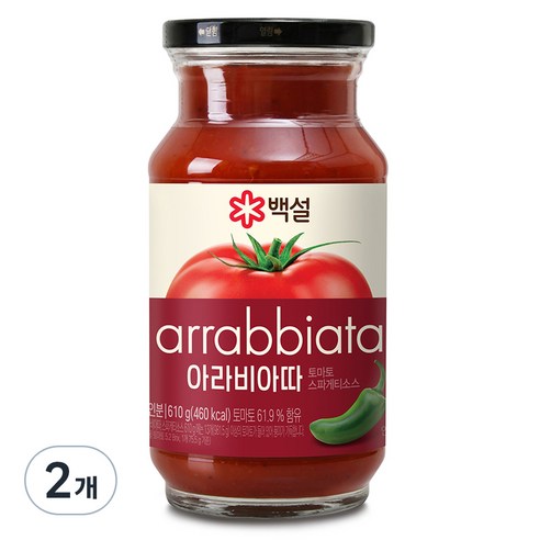 백설 아라비아따 토마토 스파게티 소스, 610g, 2개